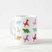 Dinosaures colorés Blanc 325 ml Mug classique (Devant gauche)