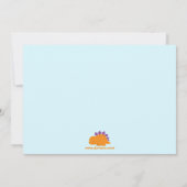 Dinosaures colorés mignon invitation fête d'annive (Dos)