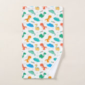 Dinosaures colorés mignons Motif illustré (Serviette à main)