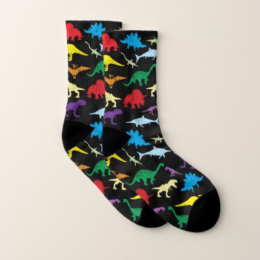 Dinosaures colorés Motif d'aquarelle (Paire)
