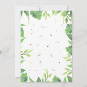 Dinosaures colorés tropicaux Invitation d'annivers (Dos)