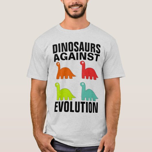 DINOSAURES CONTRE L'ÉVOLUTION T-shirts (Devant)