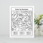 Dinosaures dans la jungle Coloriage Page par nombr (Debout devant)