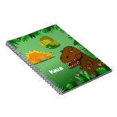 Dinosaures dans un carnet de notes à spirale nommé (Côté Droit)
