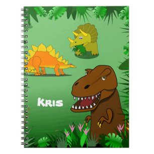Dinosaures dans un carnet de notes à spirale nommé