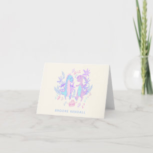 Dinosaures dansants pastel violet bleu Personnalis