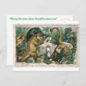 dinosaures de cartes de Noël étudiant humains anci (Devant / Derrière)