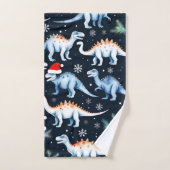 Dinosaures de Noël (Serviette à main)