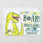 Dinosaures et Donuts Anniversaire Fête Invitation (Devant)
