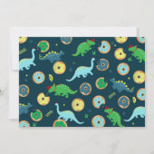 Dinosaures et Donuts Anniversaire Fête Invitation (Dos)