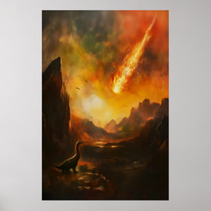 Dinosaures Fin Affiche Vintage Dark Academia