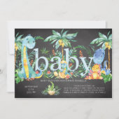 Dinosaures Genre Neutre Baby shower Invitation (Devant)