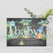 Dinosaures Genre Neutre Baby shower Invitation (Debout devant)