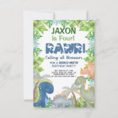 Dinosaures invitation d'anniversaire garçon, invit (Devant)