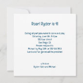 Dinosaures manger gâteau invitation anniversaire (Dos)