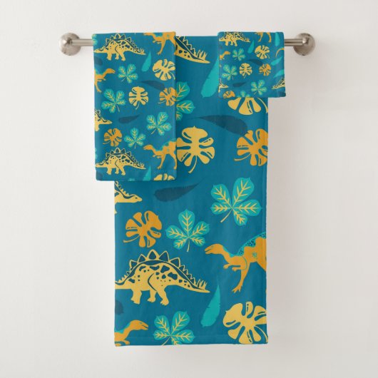 Dinosaures mignons et motif feuille (En situation)