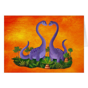 Dinosaures mignons et romantiques