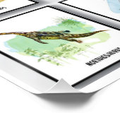 Dinosaures noms Glossy Poster (Coin)