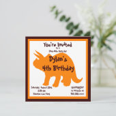 Dinosaures orange et Brown Invitations de fête d'a (Debout devant)