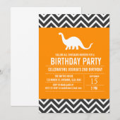 Dinosaures personnalisés Invitation à la fête d'an (Devant / Derrière)