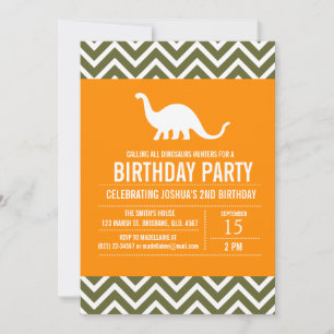 Dinosaures personnalisés Invitation à la fête d'an