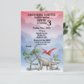 Dinosaures Recherché Toddler Invitation Anniversai (Debout devant)