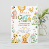 Dinosaures Un-A-Saurus 1er anniversaire invitation (Debout devant)