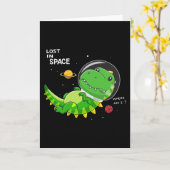 Dinosaurië astronaut kaart (Gele Bloem)