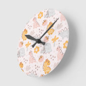 dinosauriënpatern dat elk kind zal aanspreken ronde klok (Hoek)