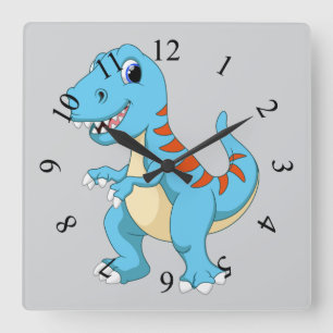 Dinosauriër cartoon vierkante klok