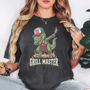 Dinosauriër Grill Meester Werelds Beste Vader Bbq T-shirt