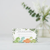 Dinosauriërs Baby shower raden hoeveel luiers Informatiekaartje (Staand voorkant)