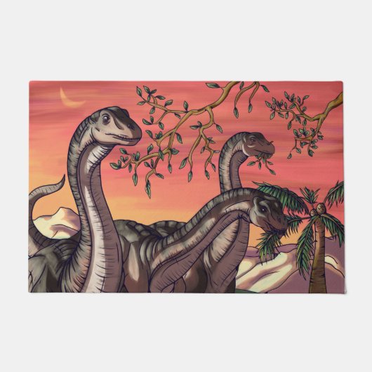 Dinosauriërs bij schemering deurmat (Voorkant)