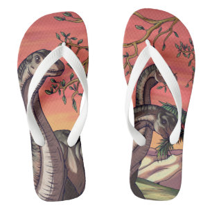 Dinosauriërs bij schemering teenslippers