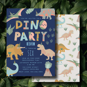 Dinosauriërs Boho Dino Feest Dieren Verjaardag Bla Kaart
