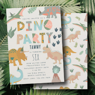 Dinosauriërs Boho Dino Feest Dieren Verjaardag Kaart