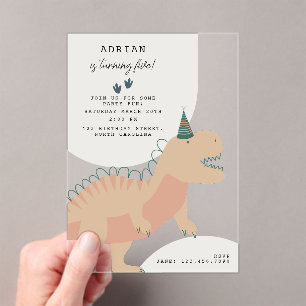 Dinosauriërs Boho Prehistorisch Feest Dieren Verja Acryl Uitnodigingen