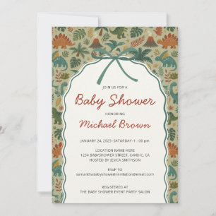 Dinosauriërs Boog Lint Baby Shower Kaart