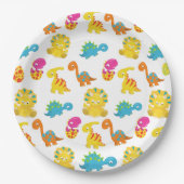 Dinosauriërs, Dinosaurenpatroon, Baby Dino Papieren Bordje (Voorkant)