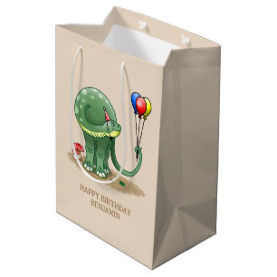 Dinosauriërs en Ballonnen Verjaardag Medium Cadeauzakje