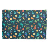 Dinosauriërs in de ruimte planeten raket schepen kussensloop (Achterkant)