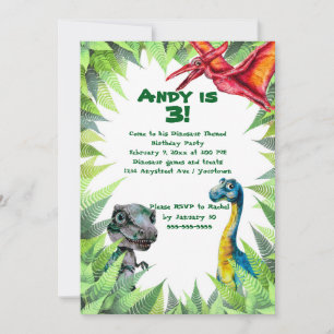 Dinosauriërs in de Varens Kinderfeestje Kaart