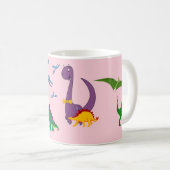 Dinosauriërs Pastel Roze Mok (Voorkant rechts)