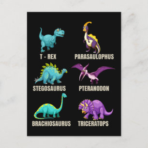 Dinosauriërs Trex Triceratops Dino Fan Briefkaart