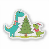 Dinosaurions kerst sticker (Voorkant)