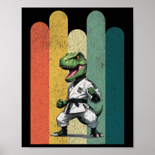 Dinosauriusfans dapper Karate trots moed kracht  Poster