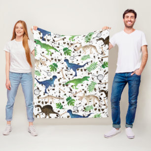 Dinosaurjacht! Dinosauriërs op Safari Jongens Kind Fleece Deken