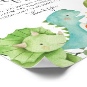 Dinosaurs Baby shower Diaper Raffle Sign Poster (Hoek)