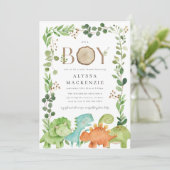 Dinosaurs Baby Shower Invitation (Debout devant)