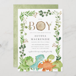 Dinosaurs Baby Shower Invitation Kaart